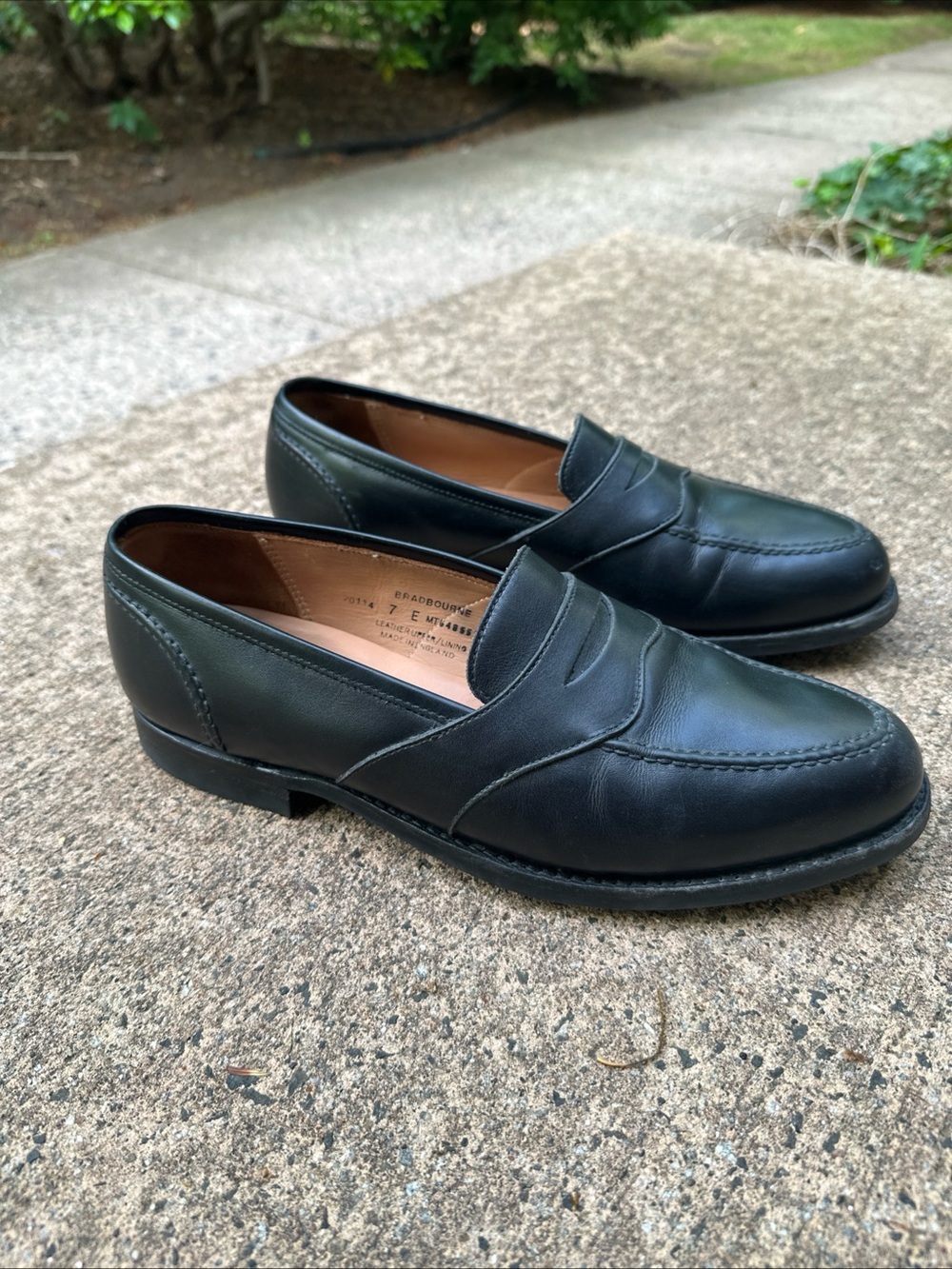 Crockett & Jones x Anglo Italian BradBourne UK7/US 8 Black Leather Penny Loafers